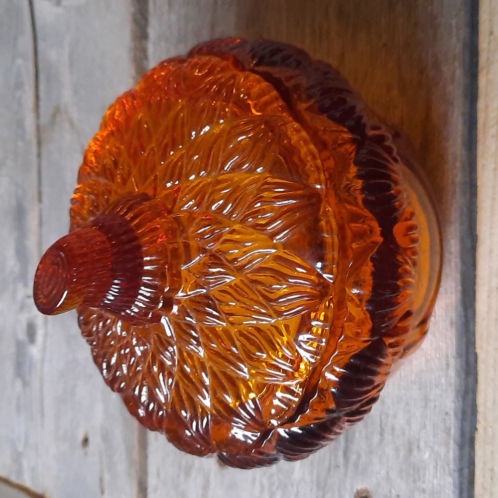 Williams Sonoma amber glass tureen with lid